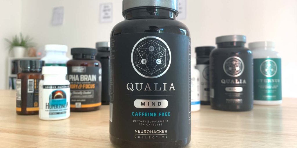 Qualia Mind Caffeine Free Bottle and other nootropic stacks