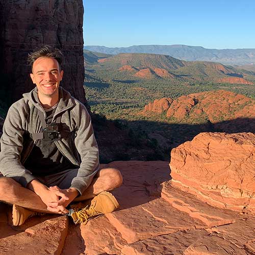 Max Hug after a Sunrise Hike in Sedona
