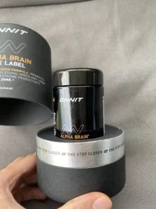 The packaging of Alpha Brain Black Label